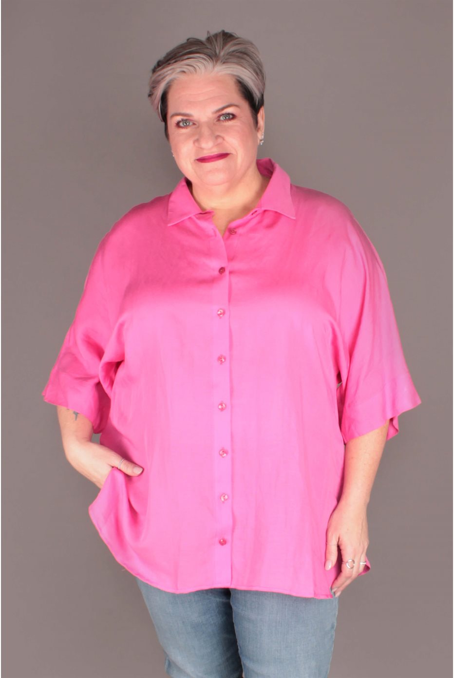 Blouse Viscose Lin Fushia